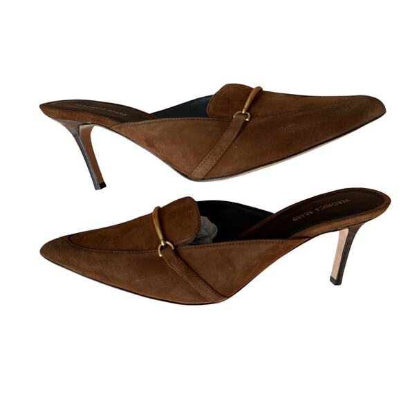 Veronica Beard Leslie suede mule brown. 9.5 NWT heel - Picture 11 of 12